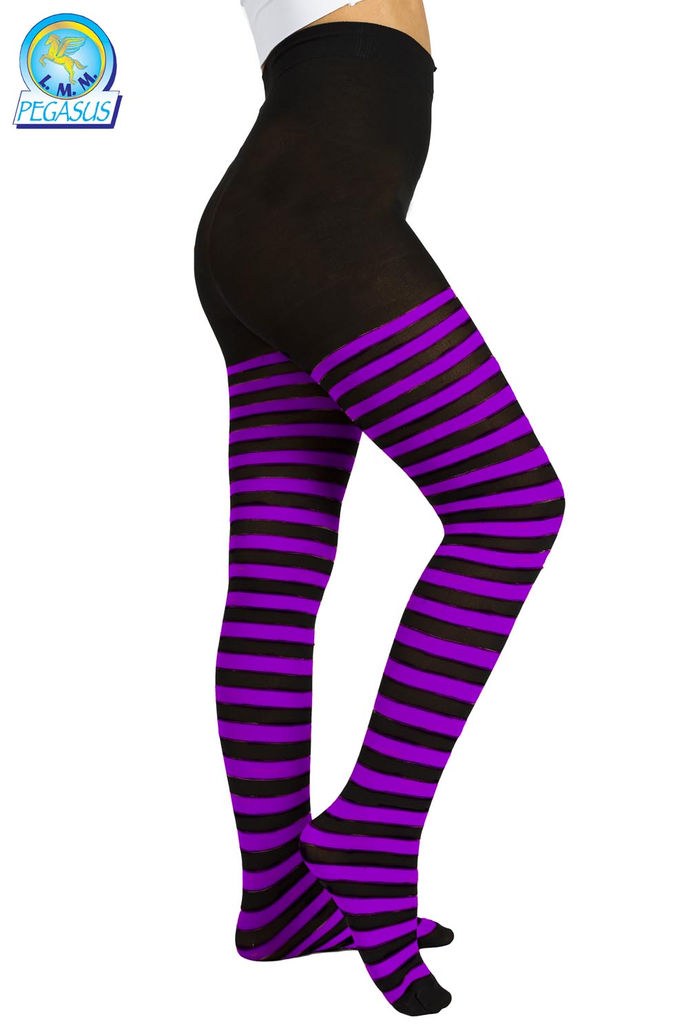 CALZE COLLANT RIGA NERO VIOLA BAMBINA